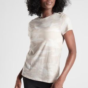 Athleta Organic Daily Camo Short Sleeve Crew